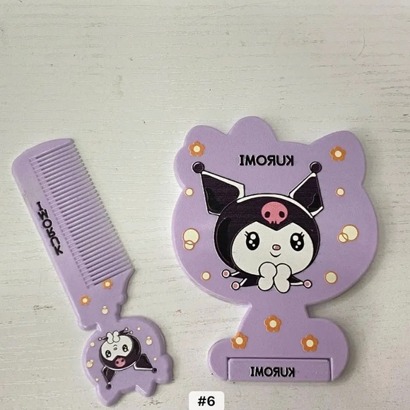 Other - Cartoon Melody Kuromi portable mirror mini comb girl Kuromi beauty comb fold